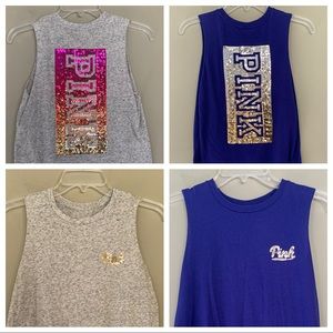 PINK VS Sequin tank top Bundle Sz Medium